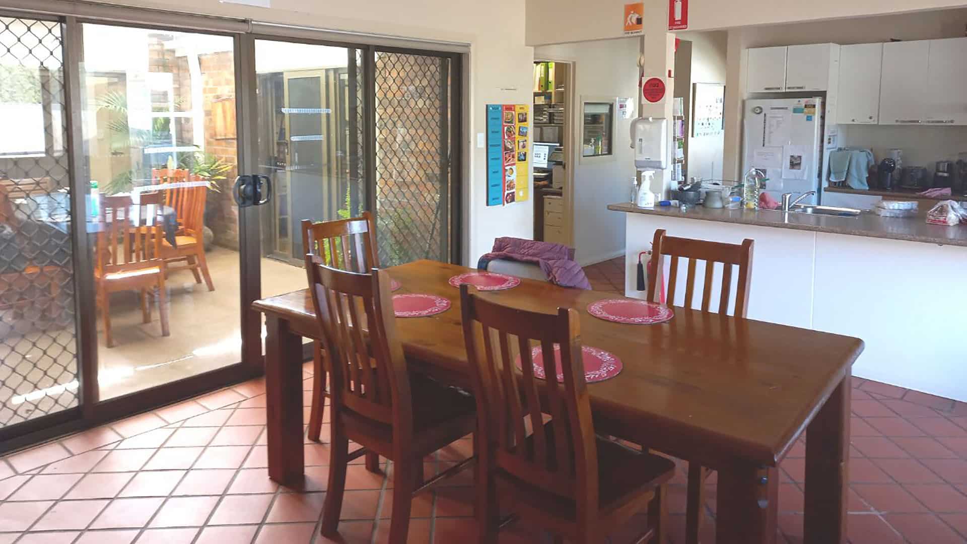 The kitchen and dining area.