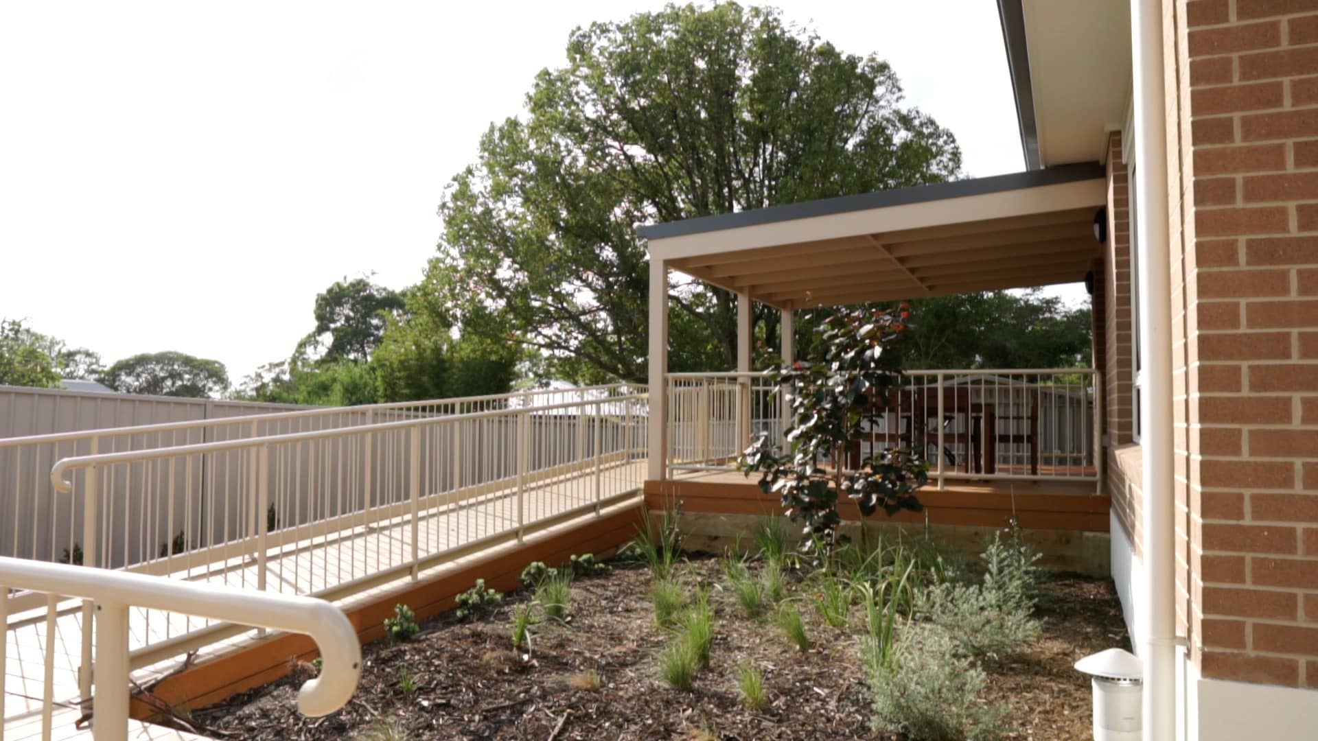 A ramp leading up to an undercover outdoor area at the Lambton 2 property