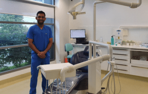 Dr Rohan Krishnan in the dental clinic