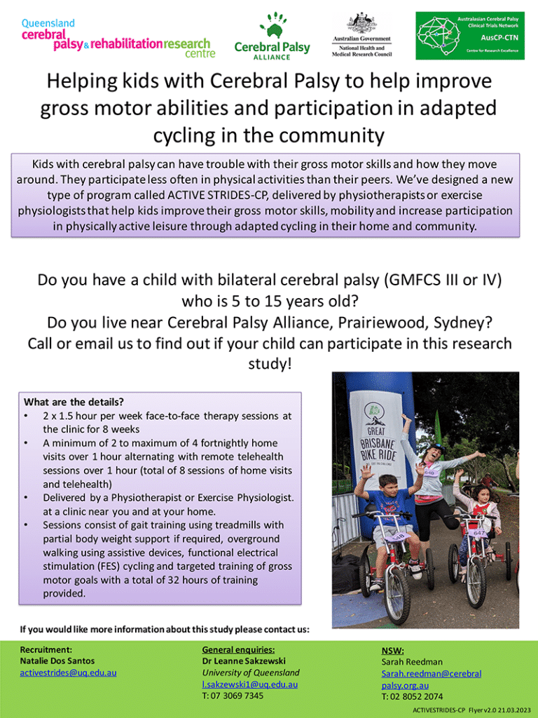 Active Strides research study flyer