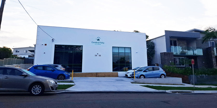 View from the street of the front facade of Cerebral Palsy Alliance Roselands