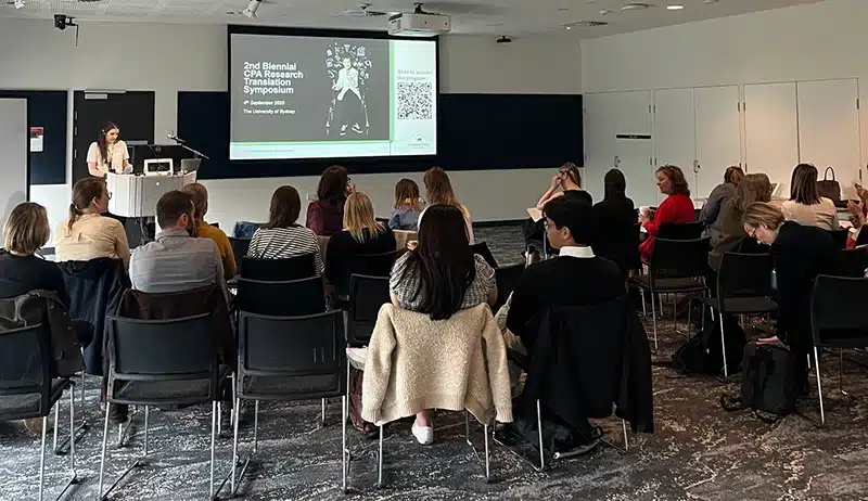 View of a presentation in progress at the research translation symposium