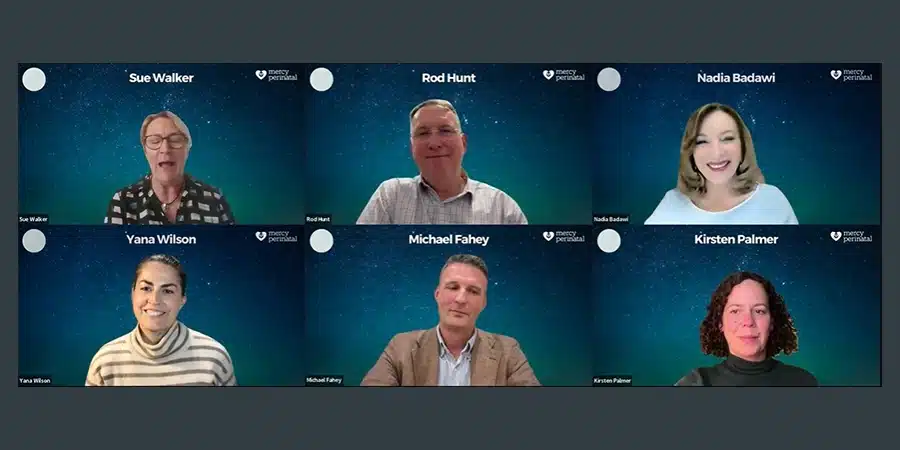A screen grab of the Mercy Perinatal webinar in action