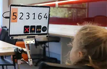 A young girl participating in the cogtest study
