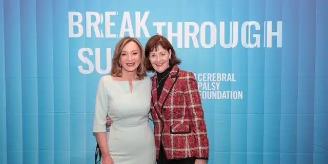 Nadia Badawi with a fellow female attendee at the Break through summit in the usa