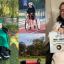 Collage of CPActive Champion Kyra participating in community activities, including using an adaptive tricycle, enjoying outdoor recreation and holding a Focus on Ability Film Festival award certificate.