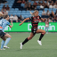 Sophie Harding playing soccer on the field for the Western Sydney Wanderers.