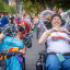 Two wheelchair users in costume at the Sydney mardi gras